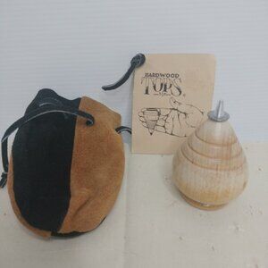 Hardwood Throw Ing Top In Leather Bag Channel Craft New